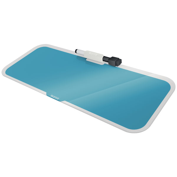 TABLA STICLA CU TREPIED PENTRU BIROU ALBASTRU CELEST COSY LEITZ TABLA STICLA CU TREPIED PENTRU BIROU ALBASTRU CELEST COSY LEITZ